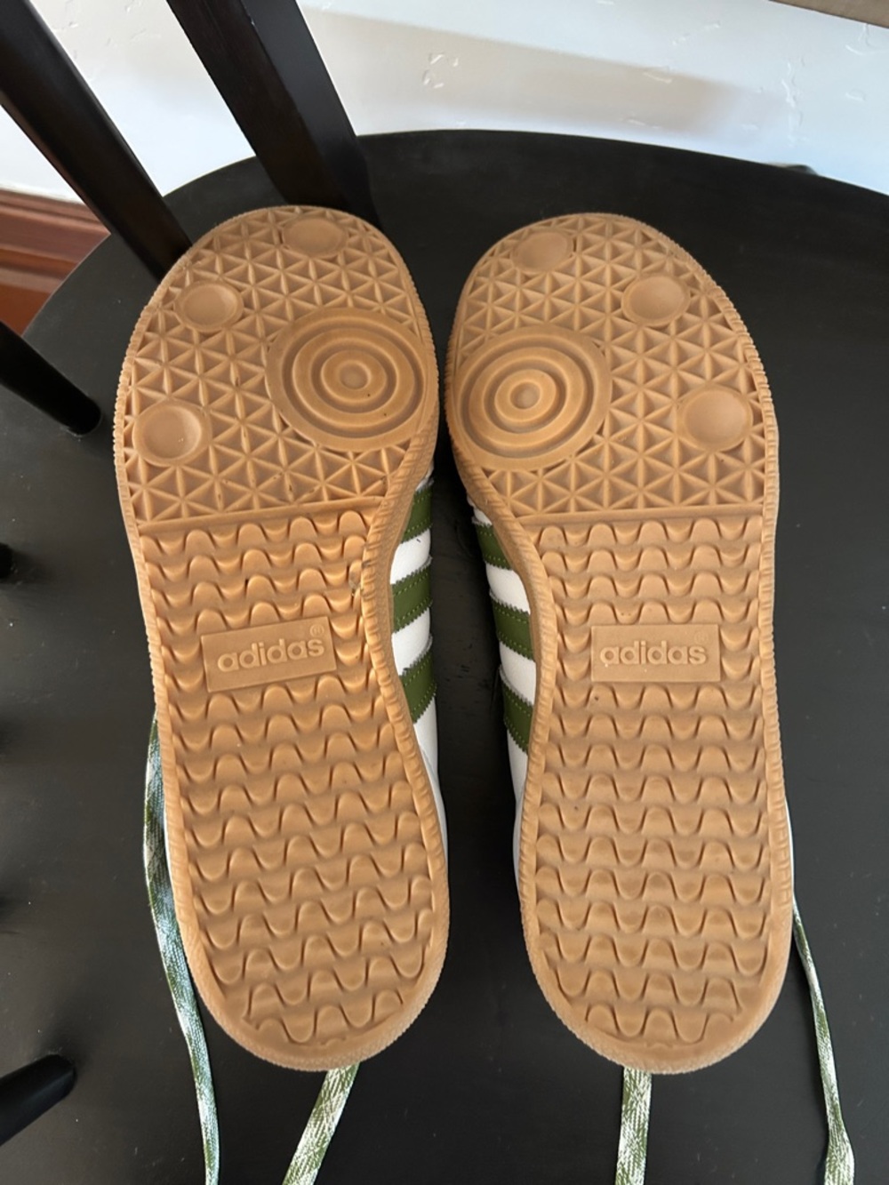 Adidas Samba Sneakers in White, Olive & Tan - Picture 3 of 5